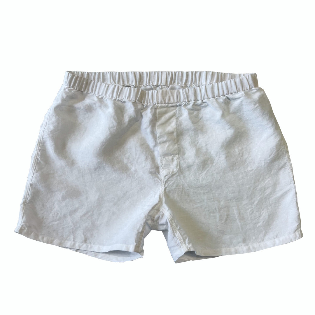 Eco White Belgian Eco Linen Boxer Shorts