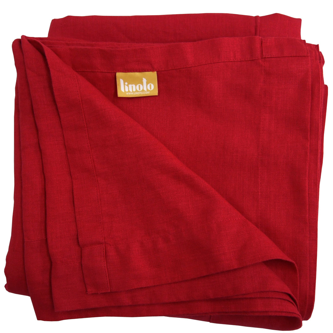 Red 100% Linen Flat Sheet