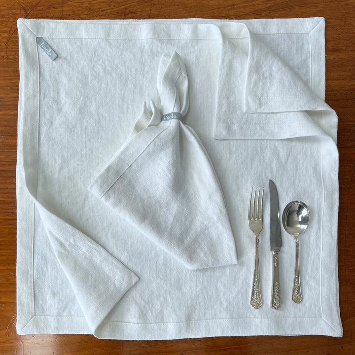 100% linen napkins white