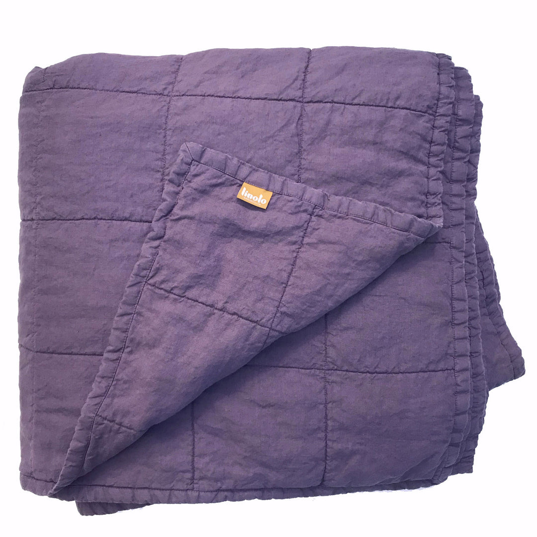 Thistle Quilted Linen Coverlet
