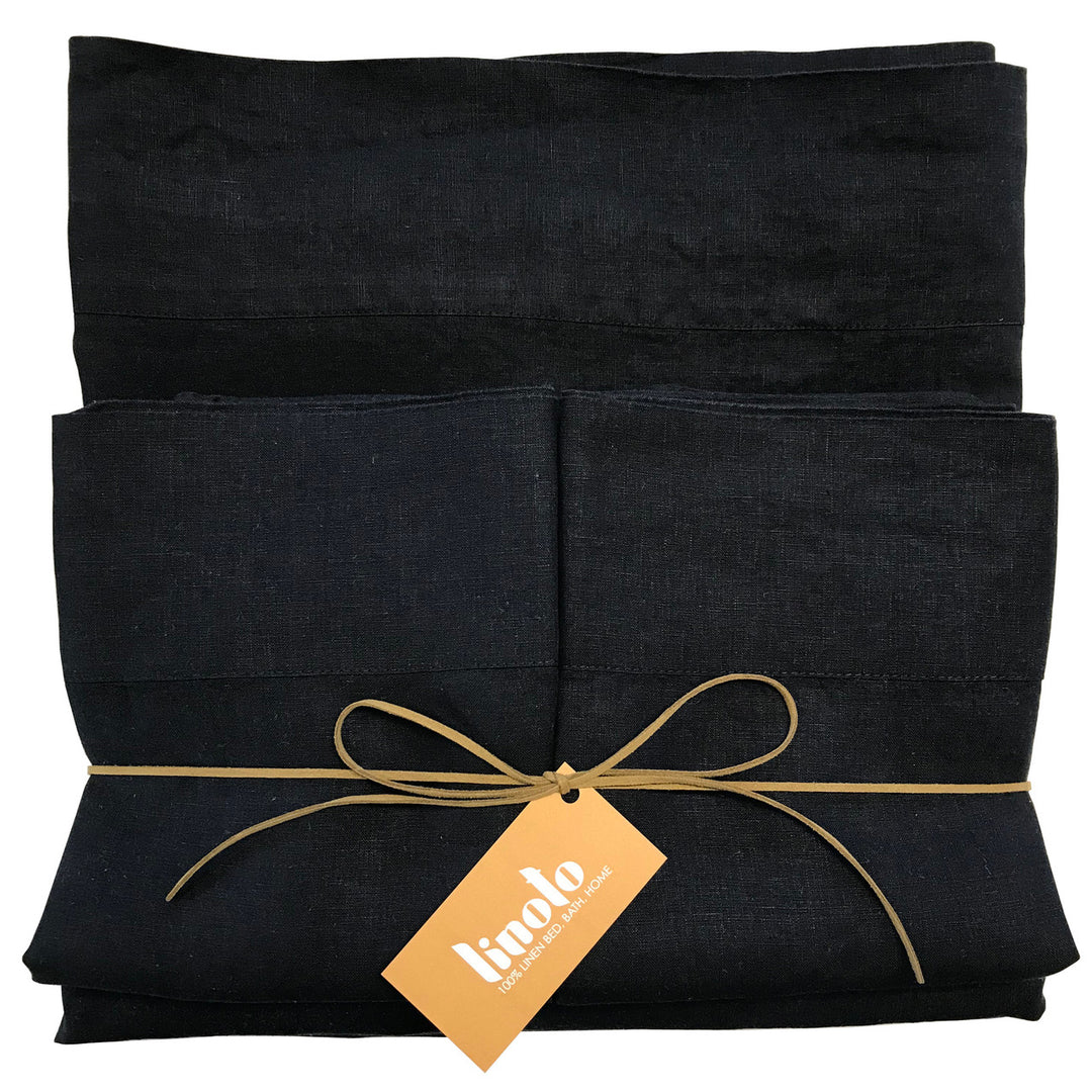 Black Linen Sheet Set