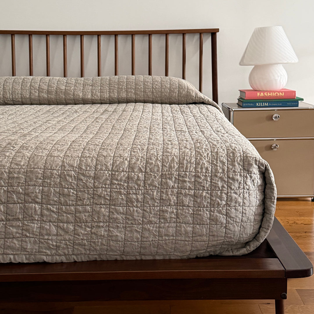 Flax bedspread mid century modern