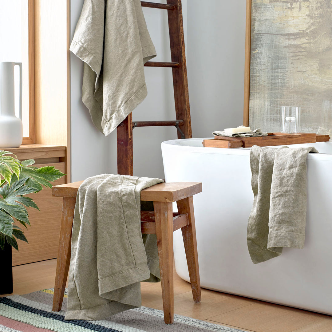 natural ecru linen towels