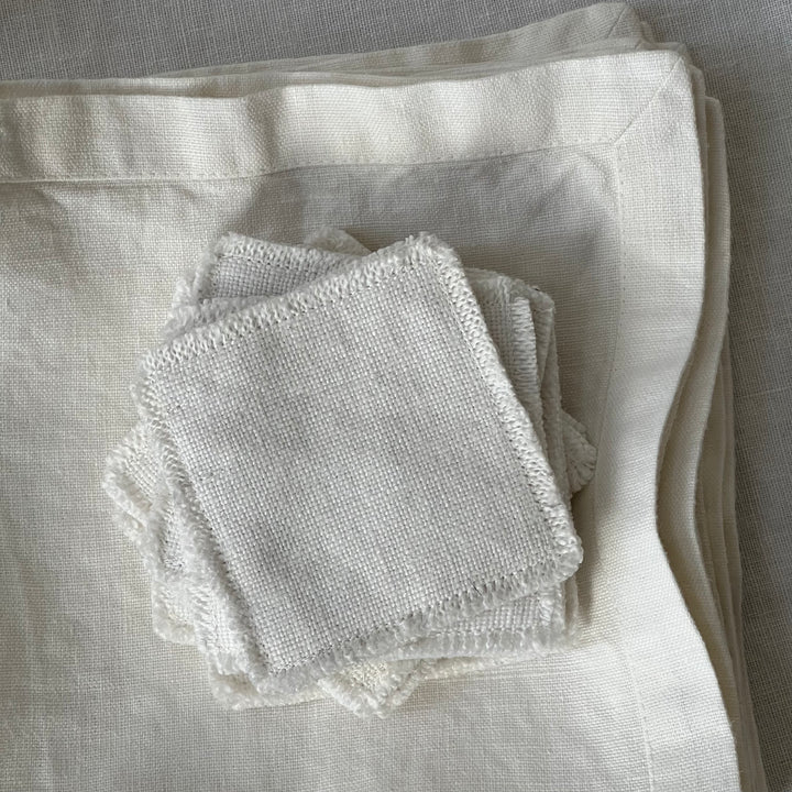 Absorbent Coasters White Linen
