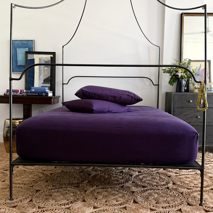 Aubergine Linen Pillowcase