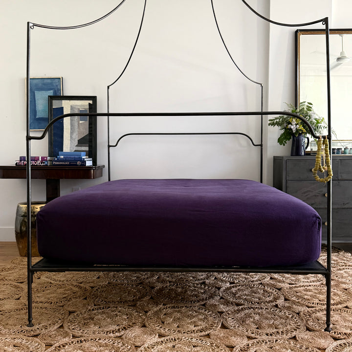 Aubergine Linen Sheet Set