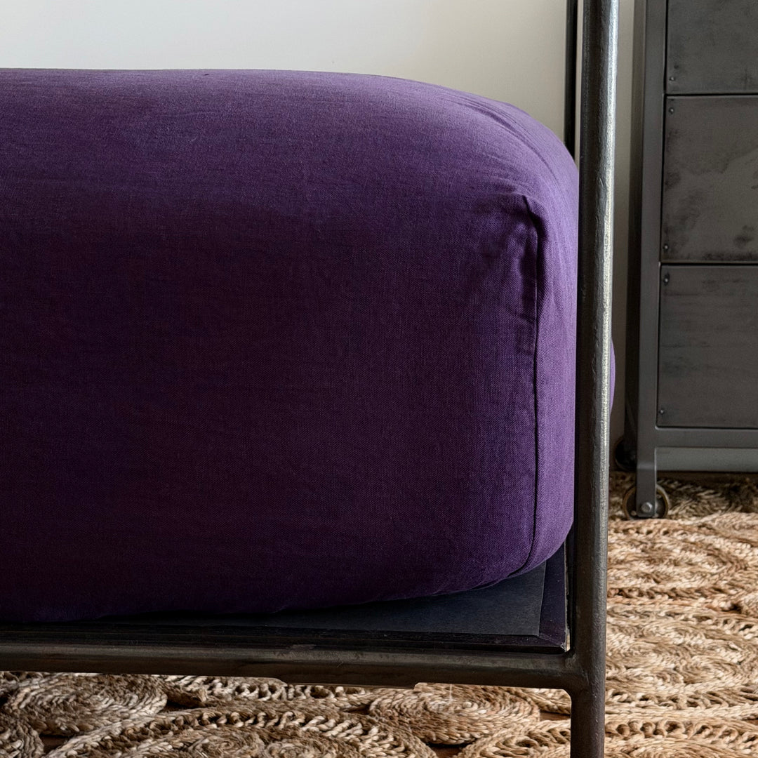 Aubergine Linen Fitted Sheet