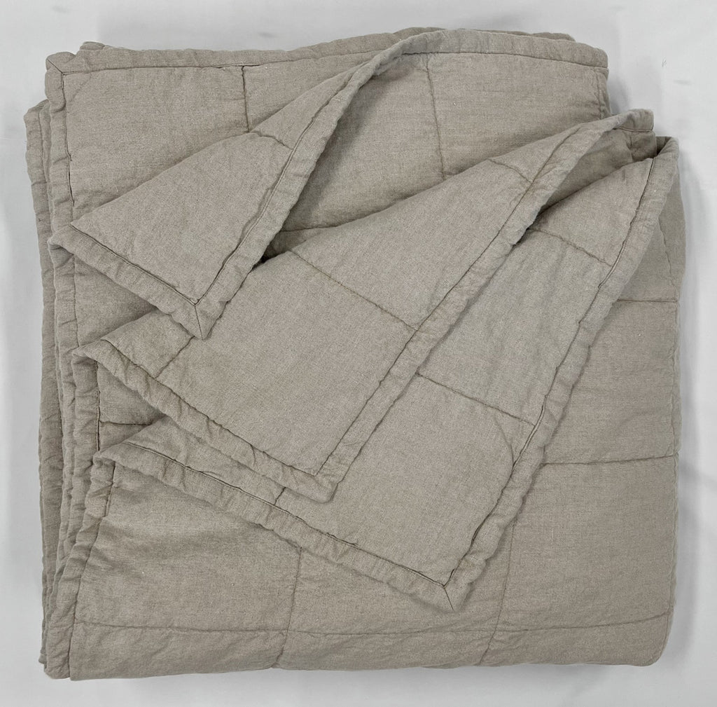 Eco Natural Quilted Belgian Eco Linen Coverlet