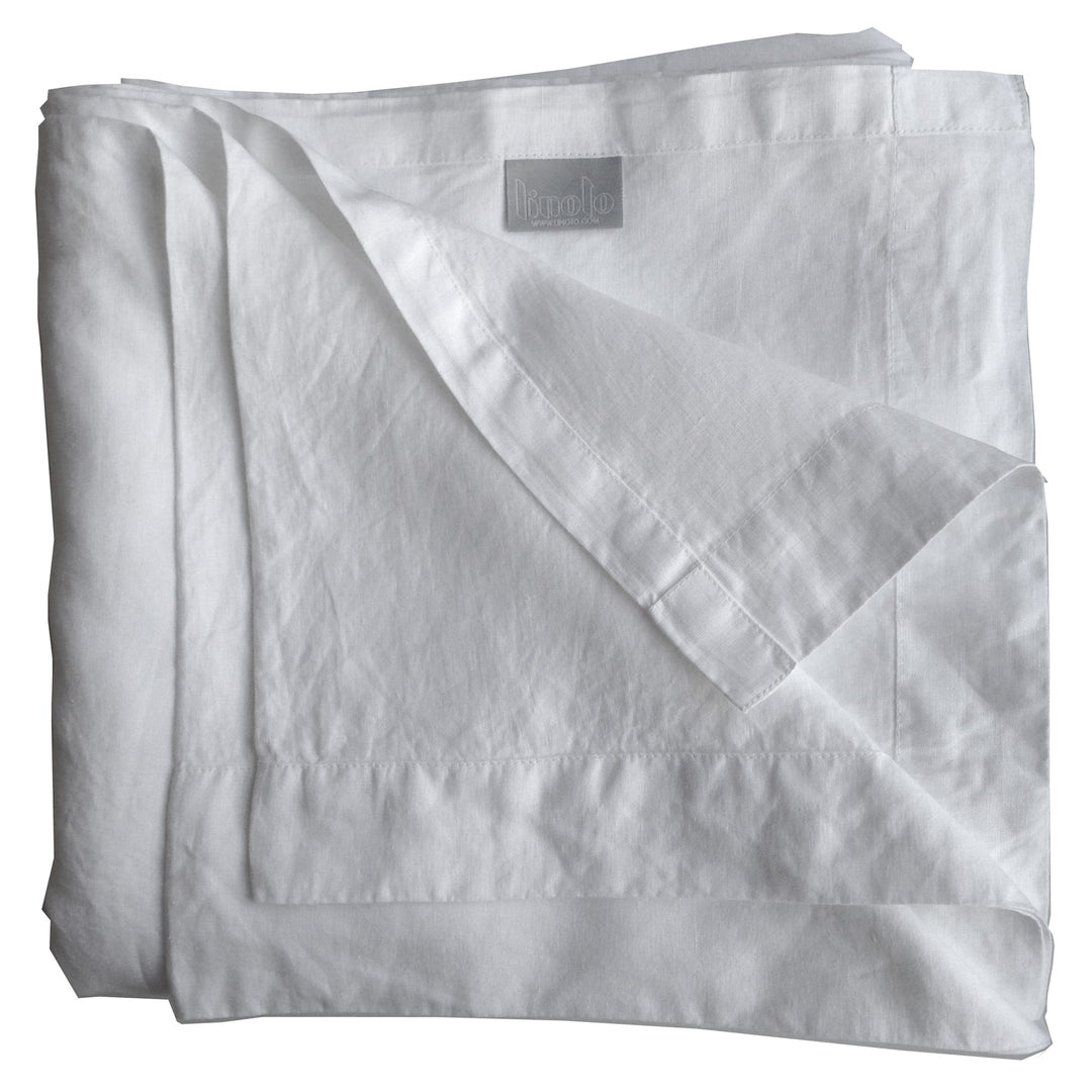 Eco white belgian linen flat sheet