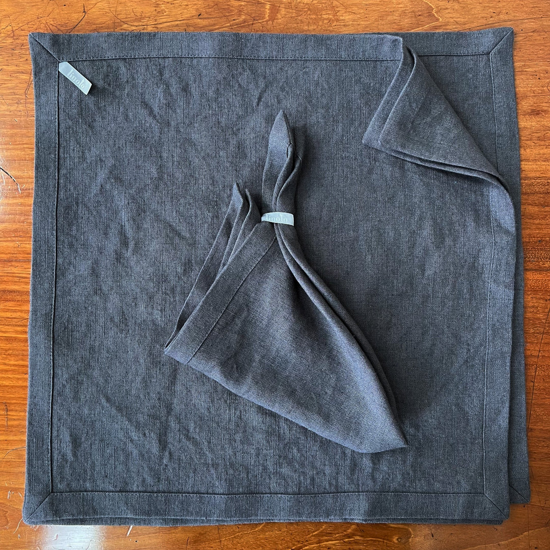 graphite napkins 100% linen 