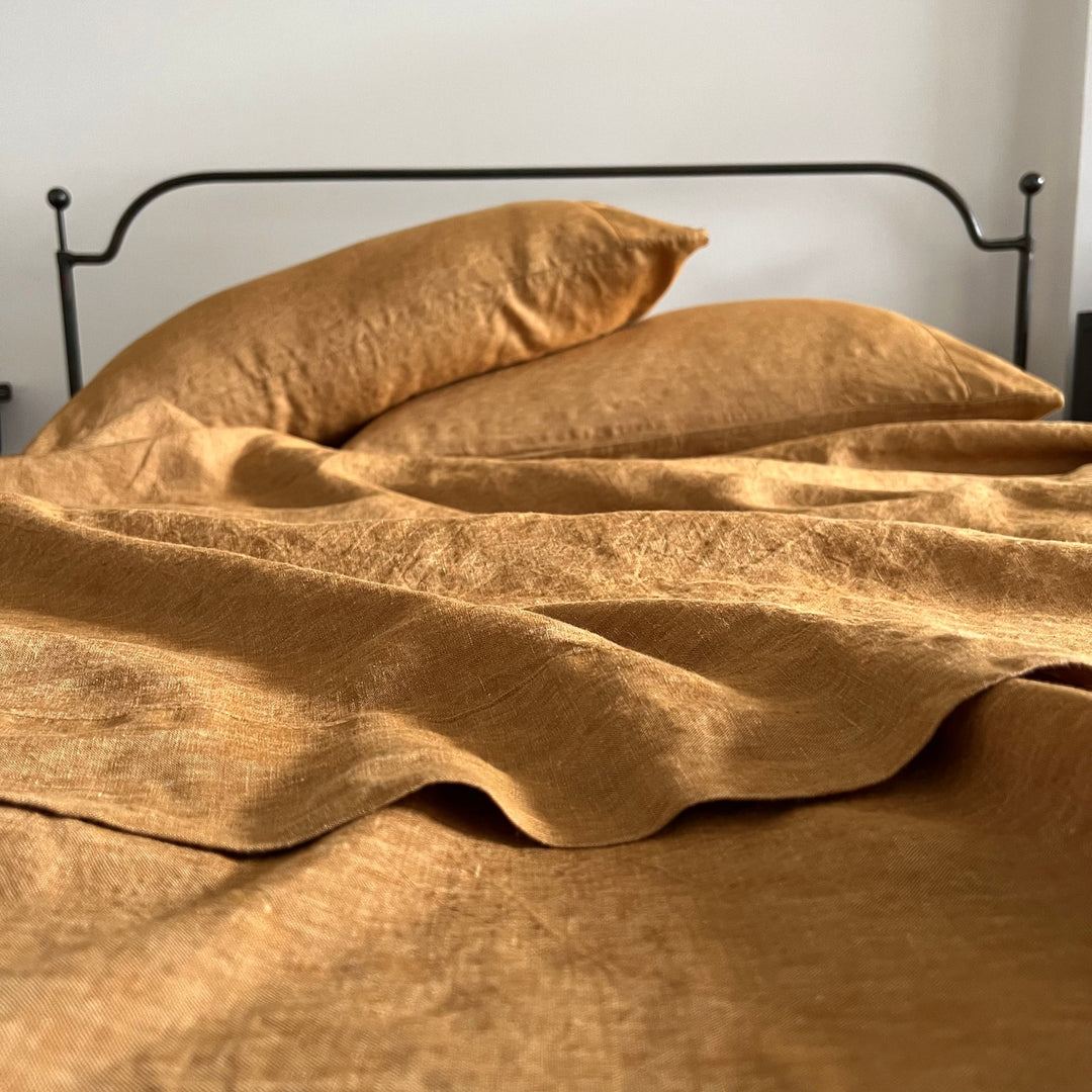 Harvest Gold Linen Pillow case