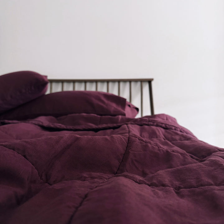 Wine Color Linen Quilt