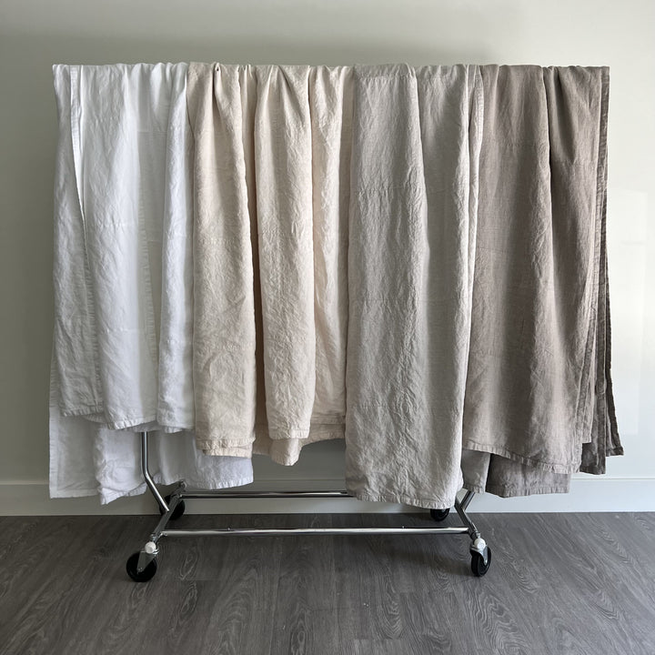 Sale Ivory Lightweight Linen Blanket