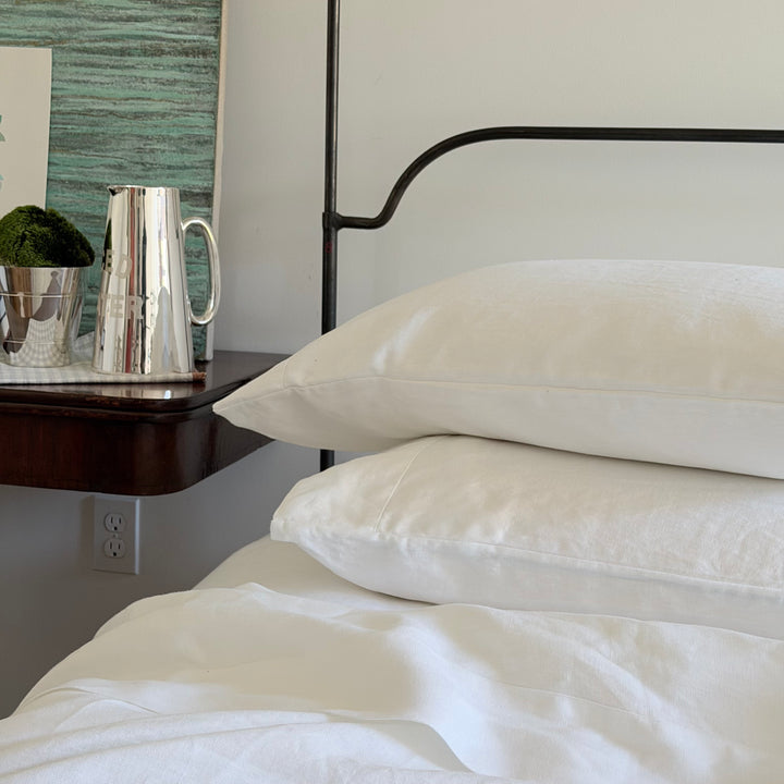 White Linen Sheet Set