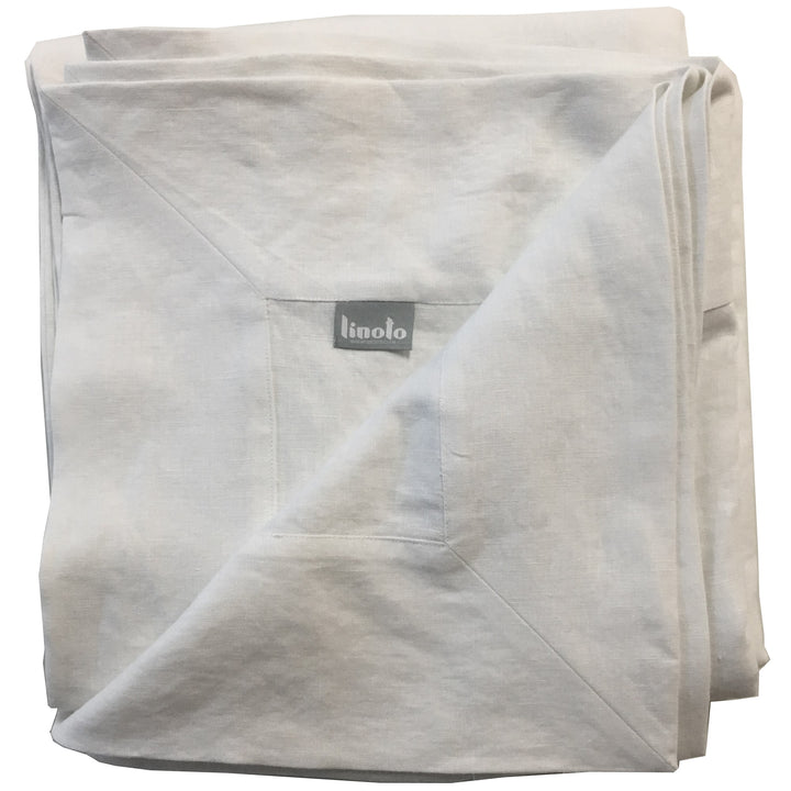 White 100% linen table cloth