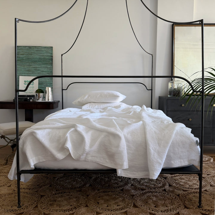 White Linen Sheet Set