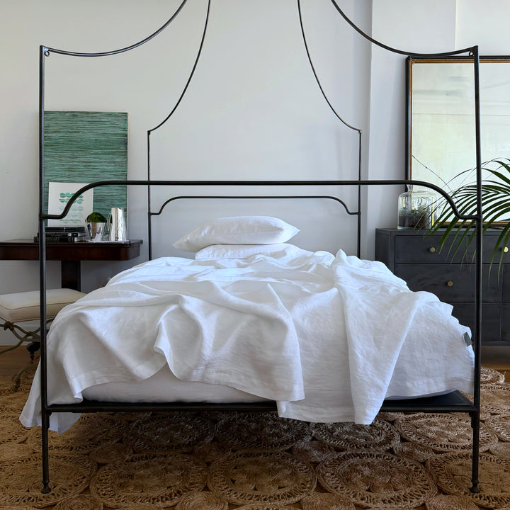 White Linen Sheet Set