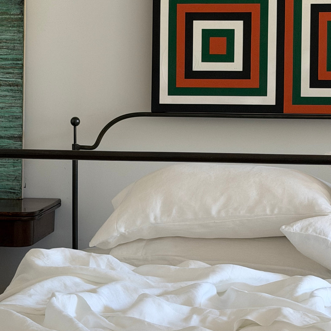White Linen Sheet Set